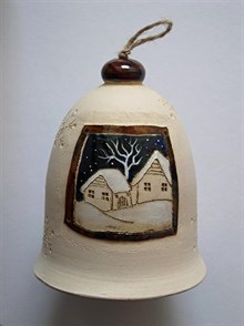 Zvonek  vánoční modrý